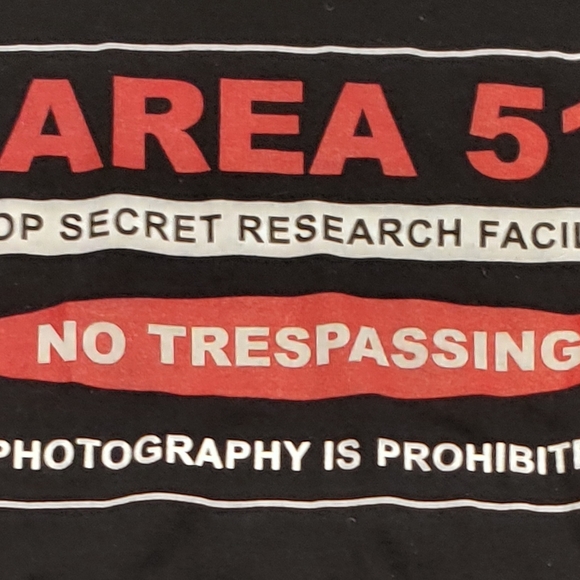 Area 51 Top Secret Research Facility Photography is Prohibited Tee Small - Picture 6 of 6